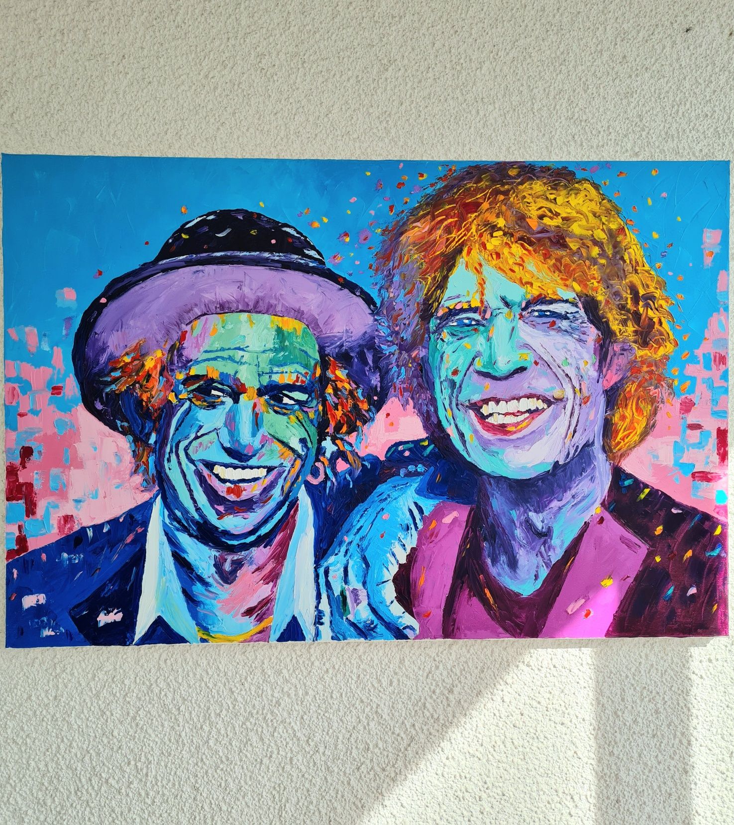 Маслена картина - Мик Джагър, Кийт Ричардс The Rolling Stones. 81x54cm