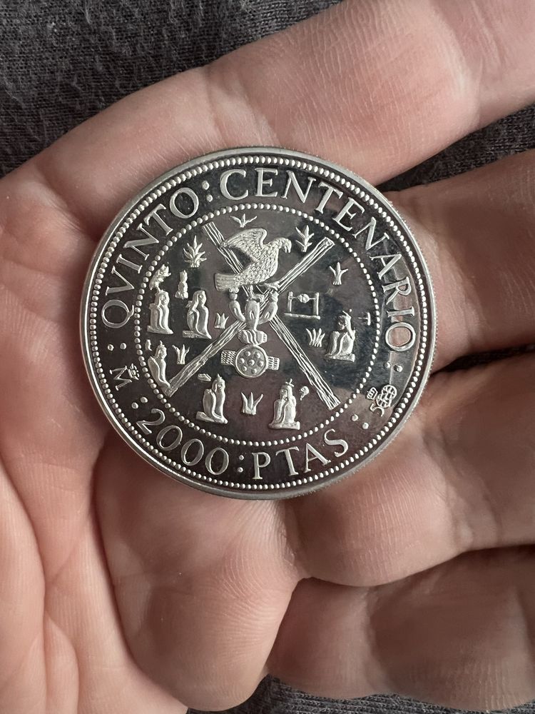 Vand moneda coletie din argint spaniola juan carlos
