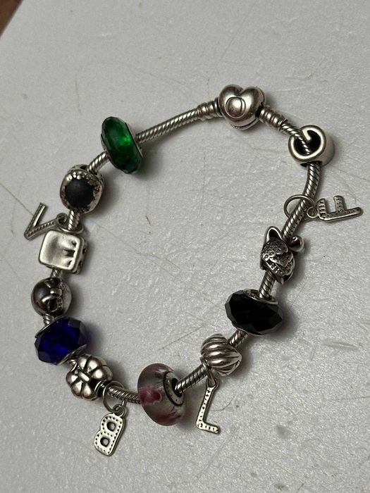 BRATARA ARGINT 925 - PANDORA - Mare - 13 Charmuri + 2 Opritori - ORIG.