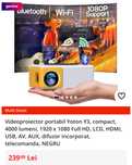 Videoproiector portabil Yoton Y3, compact, 4000 lumeni,