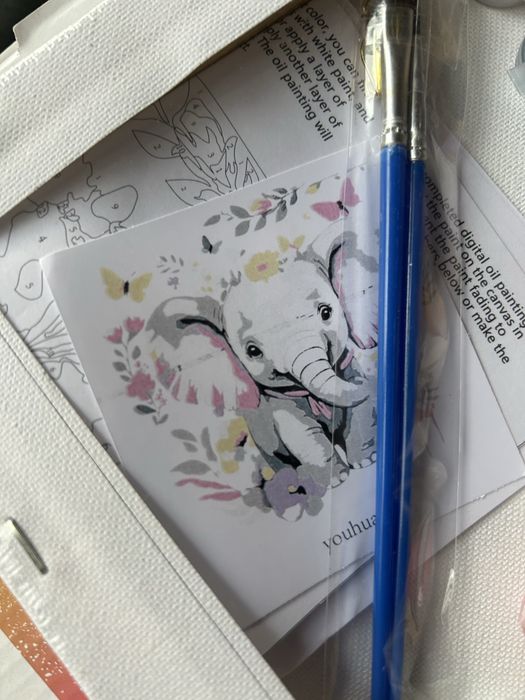 Pictura pe numere copii - elefant