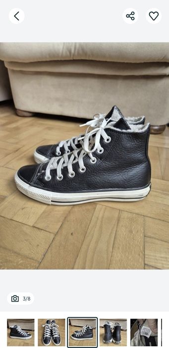 Adidași Converse Chuck Taylor Hi Leather Black - 37 (24 cm)
