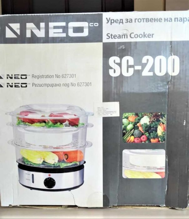 Уред за готвене на пара на 3 нива NEO - 9 литра
