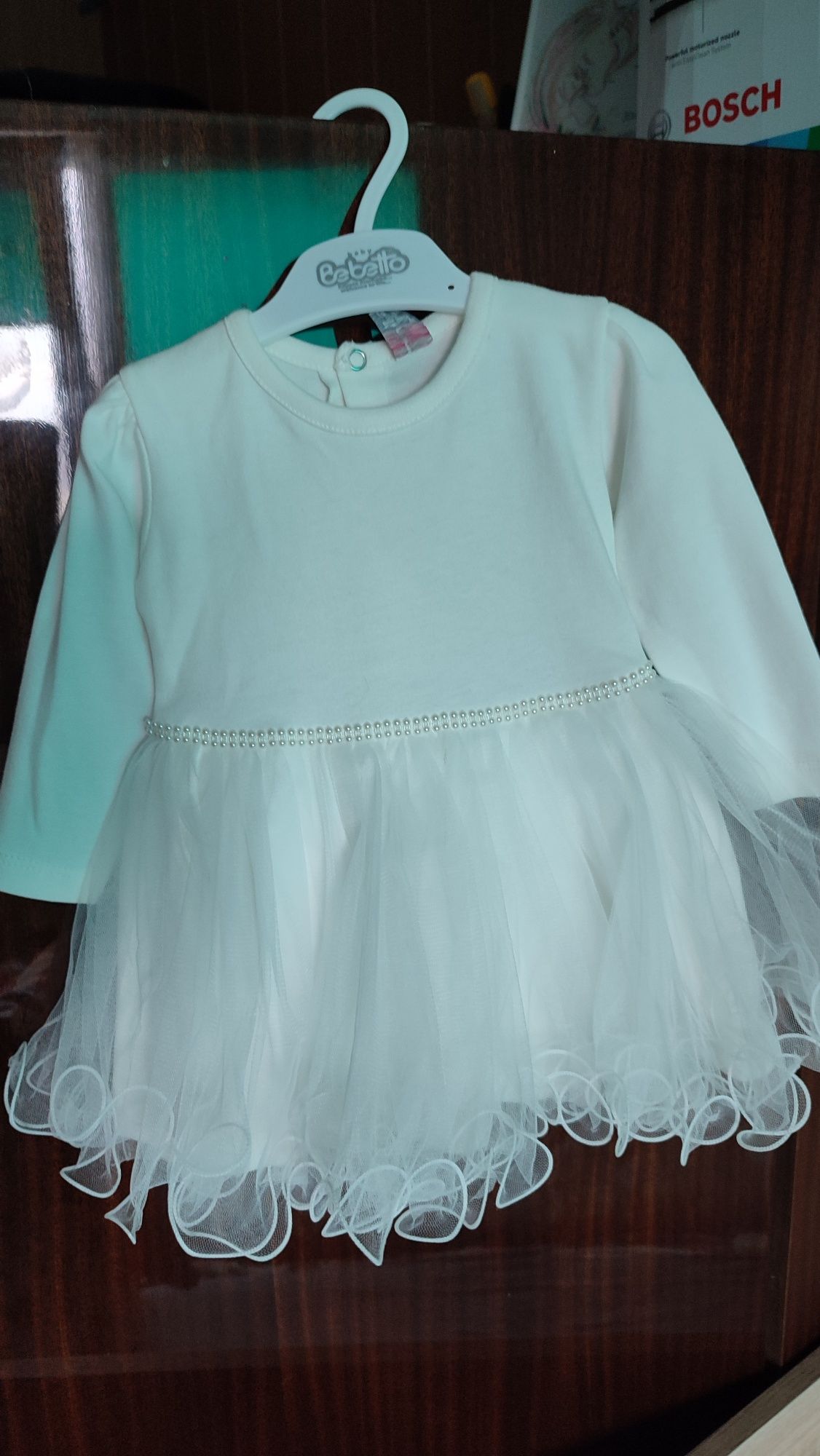 Бебешка официална рокля с жилетка, размер 80/86