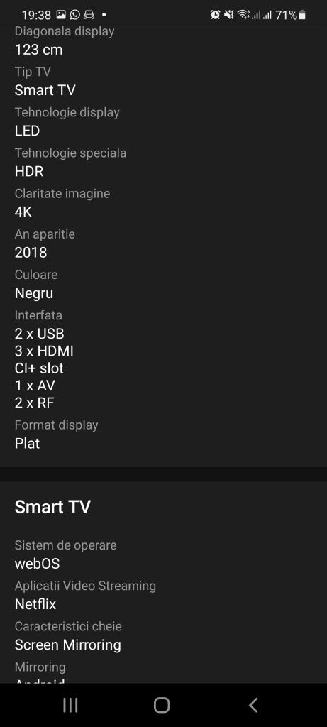 Vand TV Led Smart 123cm 4k Ultra HD