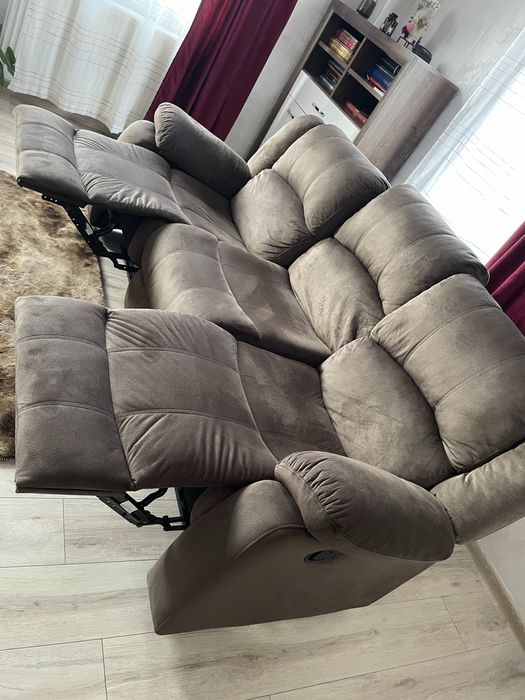 Canapea 3 locuri 2 reclinere Mobexpert