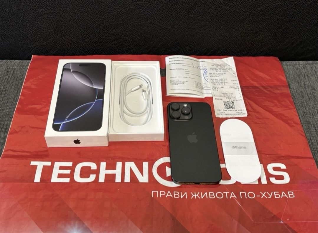 KATO НОВ 256GB iPhone 16 Pro MAX Технополис Гаранция 2026г. Black