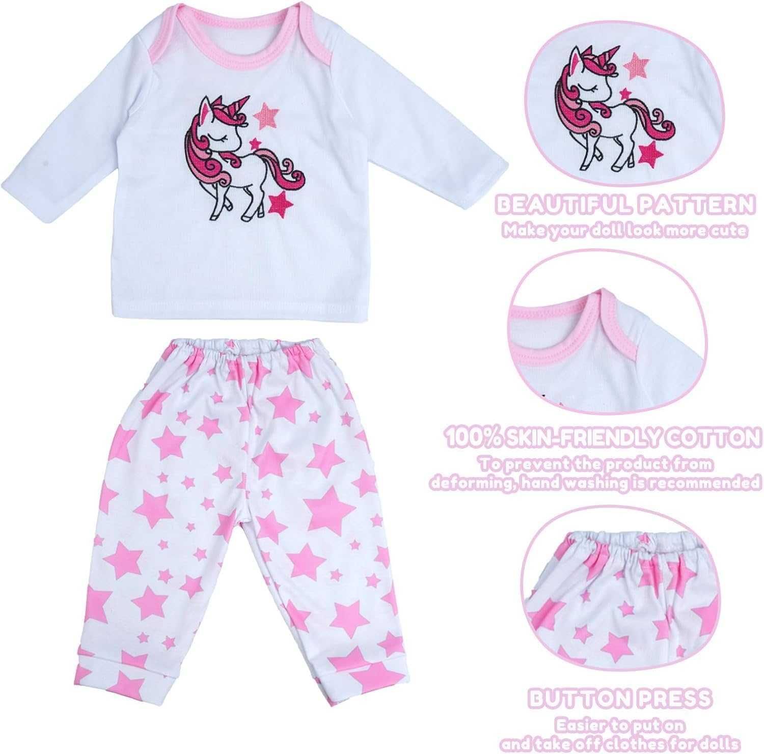 BABESIDE 8 части Аксесоари за бебе reborn doll с кош, шише за хранене
