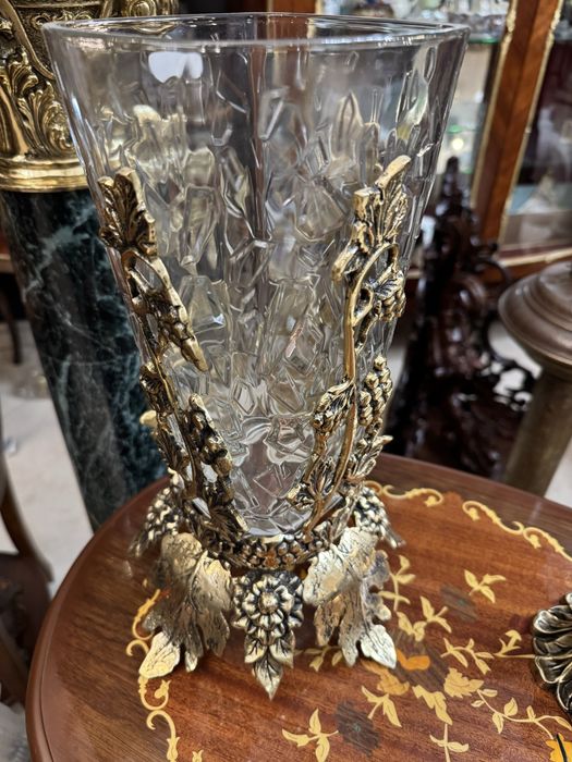 Suport din bronz masiv- vas cristal