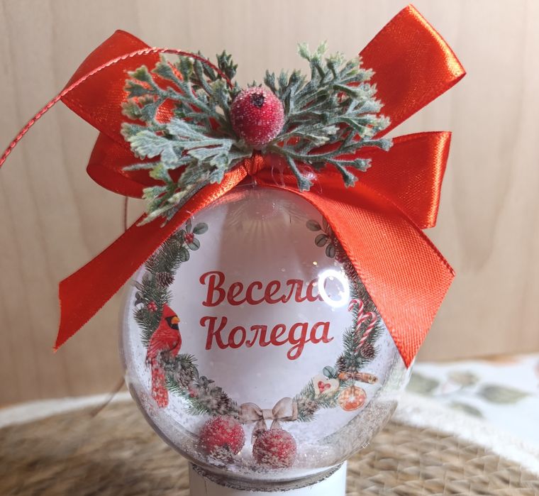 Коледна топка със снимка