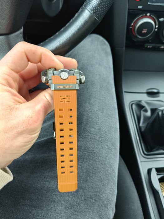 Ceas sport rezistent tip G-Shock Mudmaster – curea portocalie