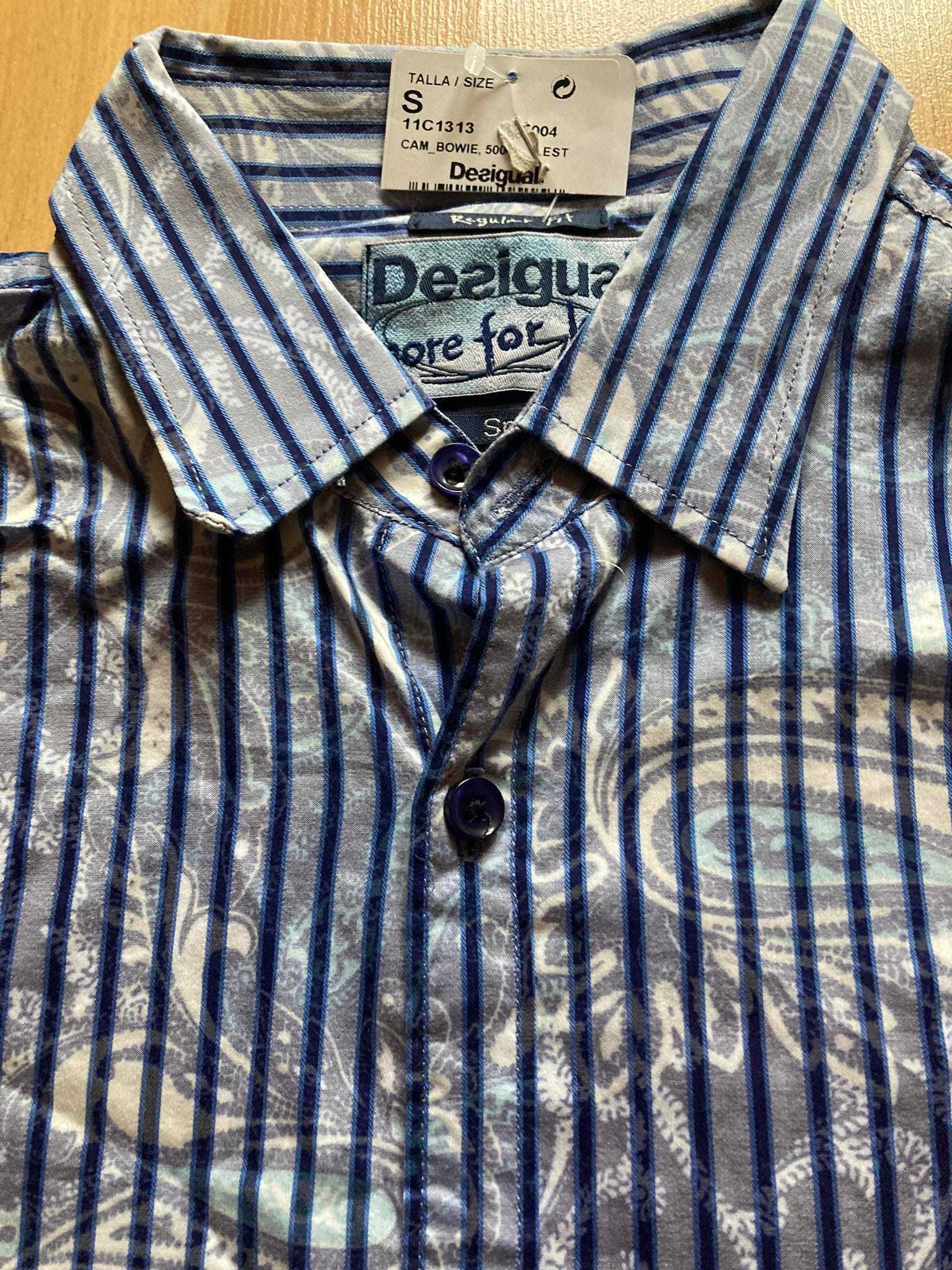Чисто нова Desigual мъжка риза, тъмно синя с етикет S