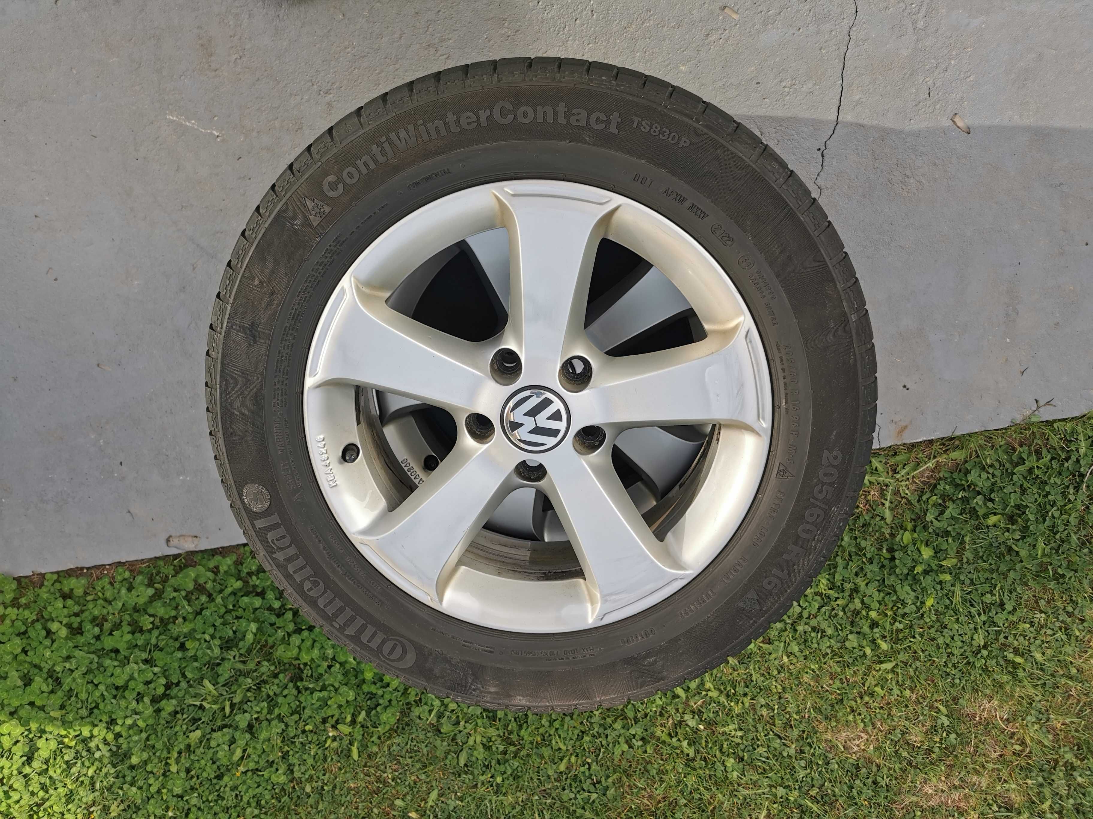 Set 5 Jante VW 16" cu cauciucuri de iarnă M+S