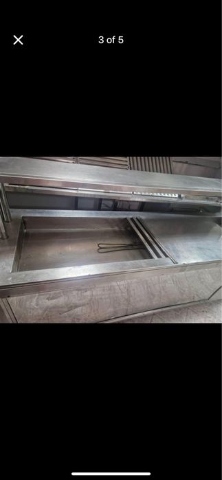 Топла, студена витрина за продажба на продукти в гастронорми, бенмарит