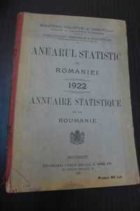 Anuarul Statistic al Romaniei 1922 Annuaire Statistique Roumanie