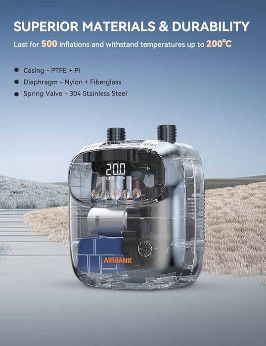 AIRBANK Мини електрическа въздушна акумулаторна, автоматична SUP помпа
