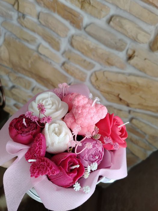 Букет от  соеви свещи