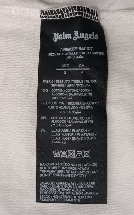 Palm Angels T-Shirt оригинална тениска S памучна бяла фланелка