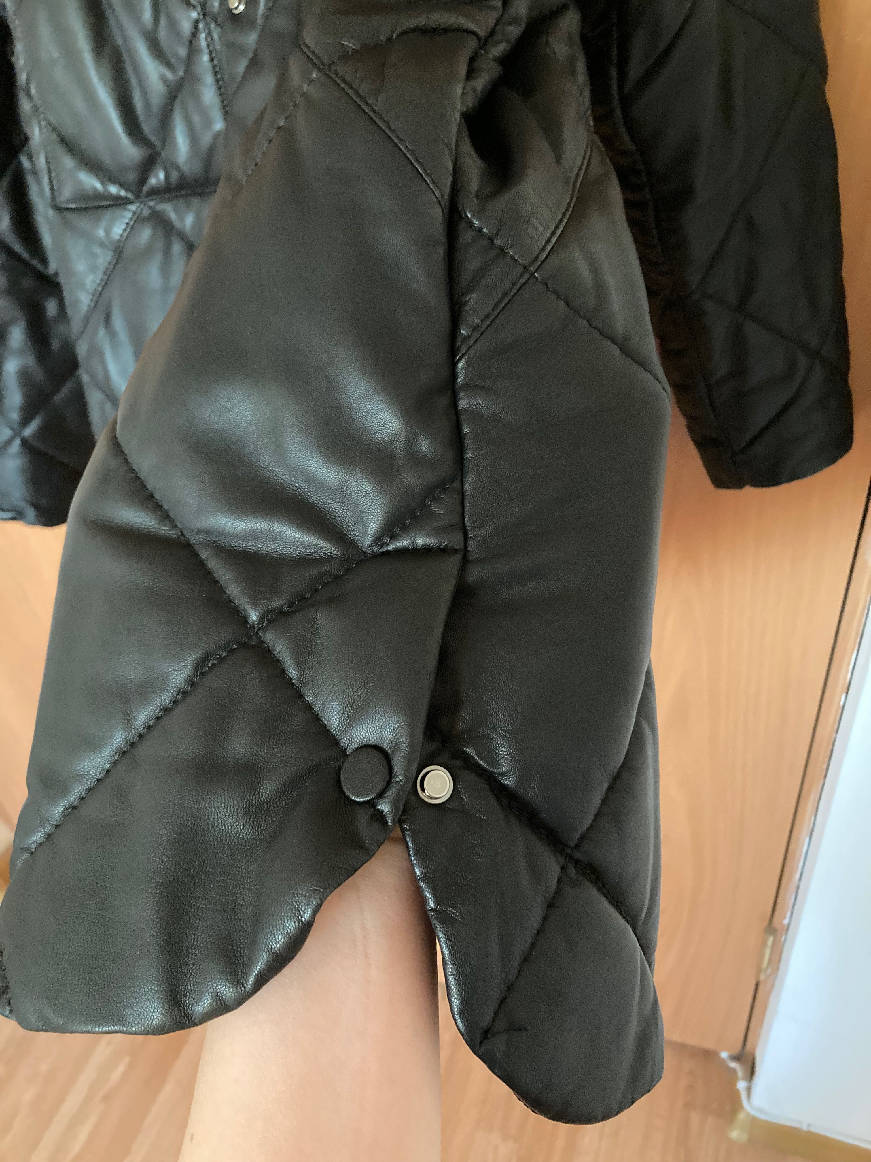 Massimo Dutti куртка женская кожа утеплённая