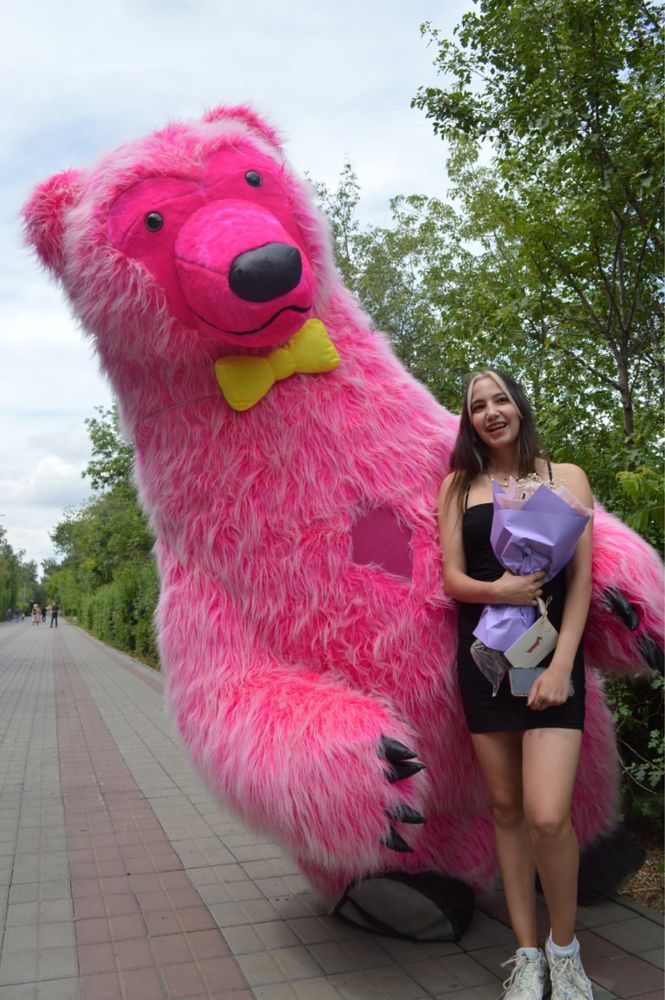 Krg_mishka Поздравление Розовый мишка 3 метра  г. Караганда