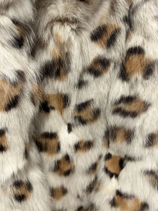 Vesta de blana naturala iepure model leopard
