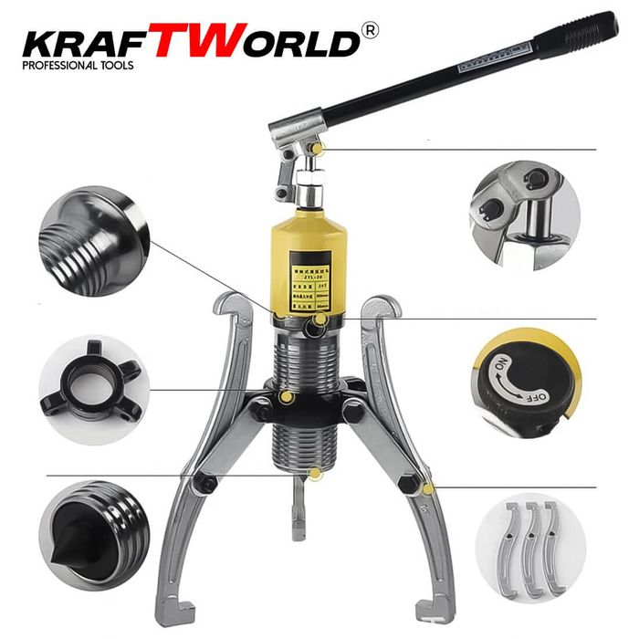 Професионална Хидравлична скоба KraftWorld 15T – за лагери, фланци и з