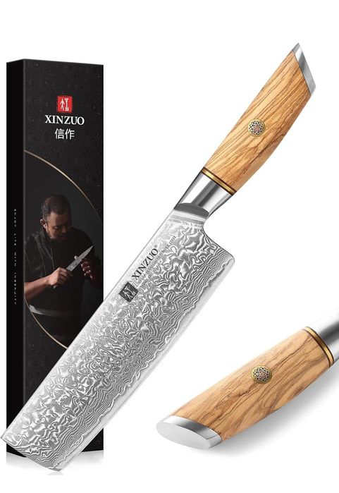 Cuțit XINZUO Nakiri din oțel Damasc