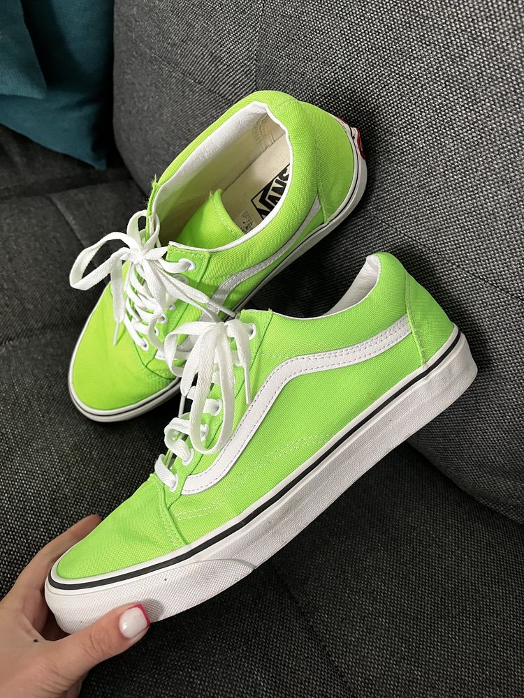 Tenisi Vans Old Skool verde neon