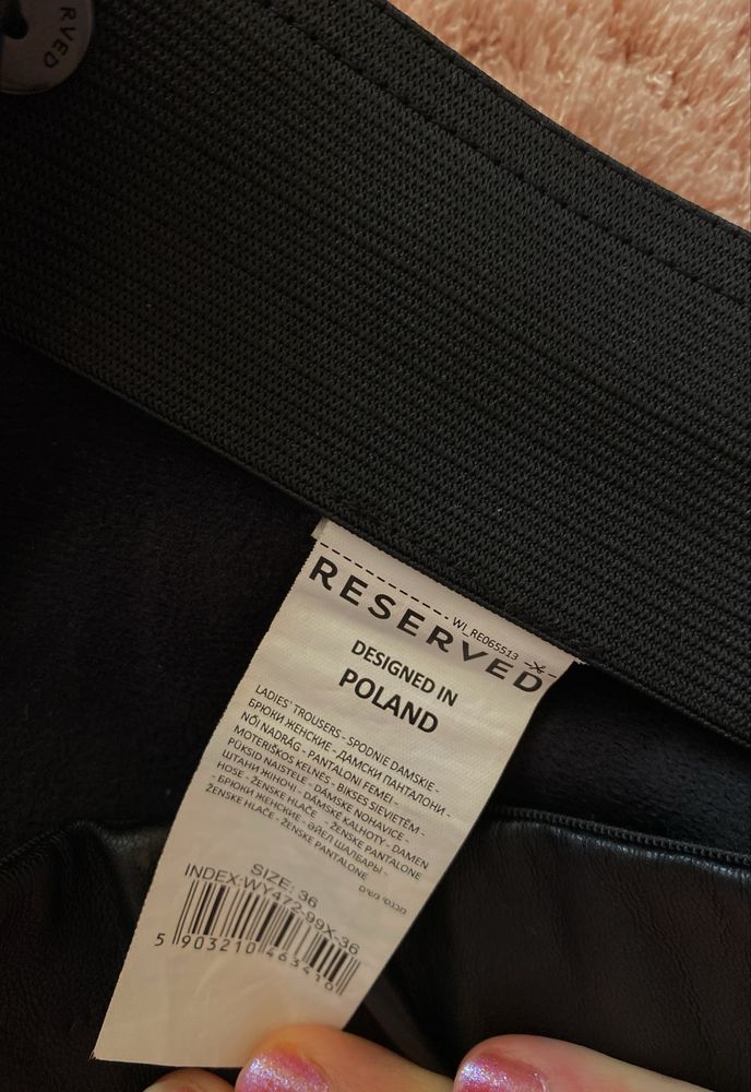 Pantaloni piele Reserved, mărimea 36, talie înaltă