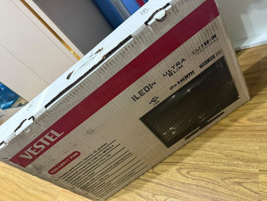 Новый телевизор VESTEL в упаковке, не смарт,диоганаль 22дюйма(55,88см)