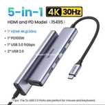Ugreen CM478 5-в-1 USB-C HUB (HDMI, USB-A 3.0, 2x USB-A 2.0, PD 100W)