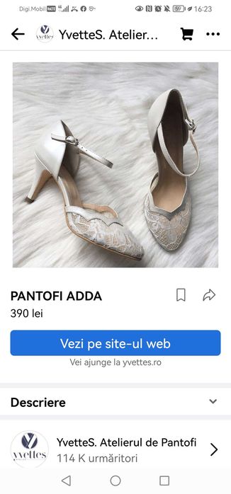 Vând Pantofi mireasa mărimea 39, noi