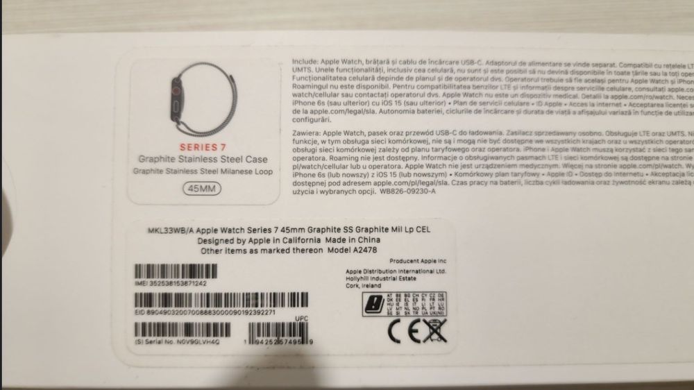 Apple watch seria 7, complet impecabil
