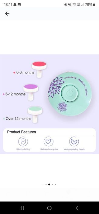 Pila de unghii profesionala pentru nou nascuti si copii, electrica