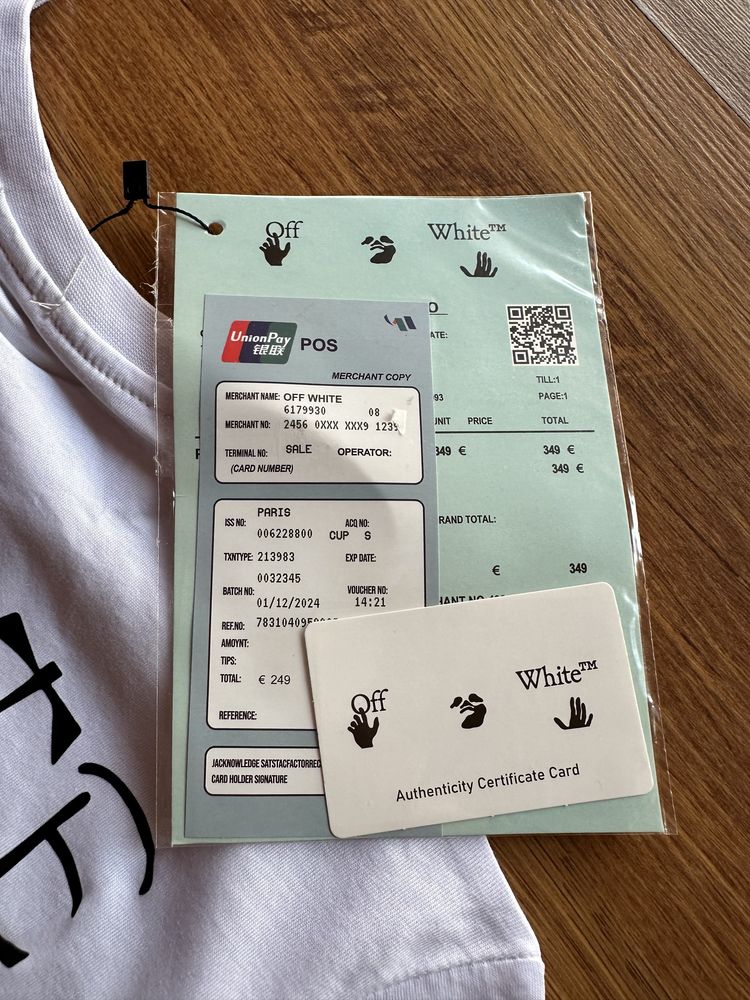 Мъжка,памучна,бяла тениска OFF White с щампа на гърба