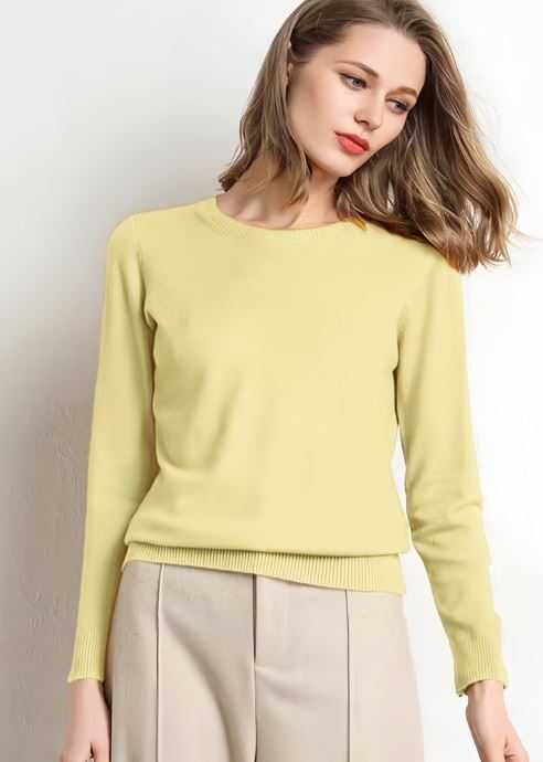 Pulover Tricotat Simplu, Crem - 60 lei