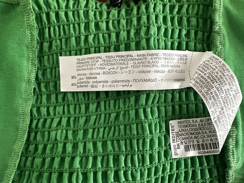 Top zara verde de tip halter mărimea M nou cu eticheta