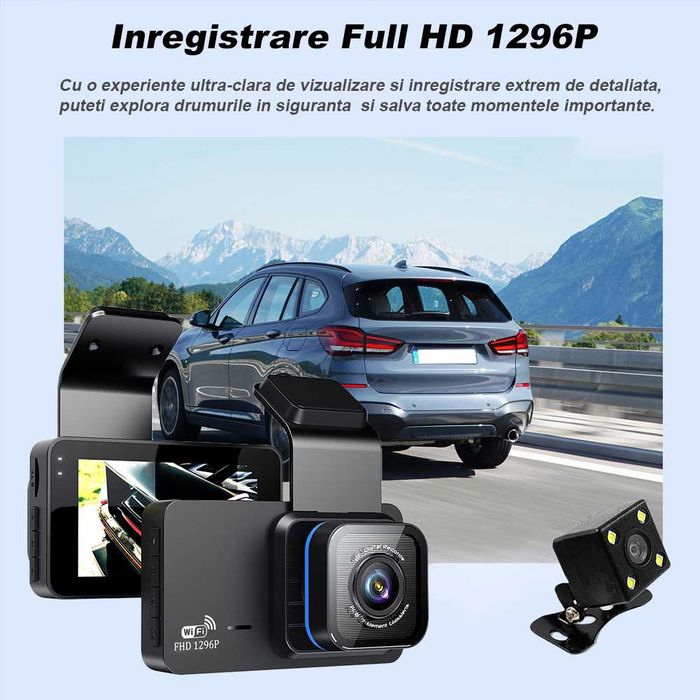 Camera Auto de bord DVR,Wi-Fi, HD 1296P,Vichema Tech®