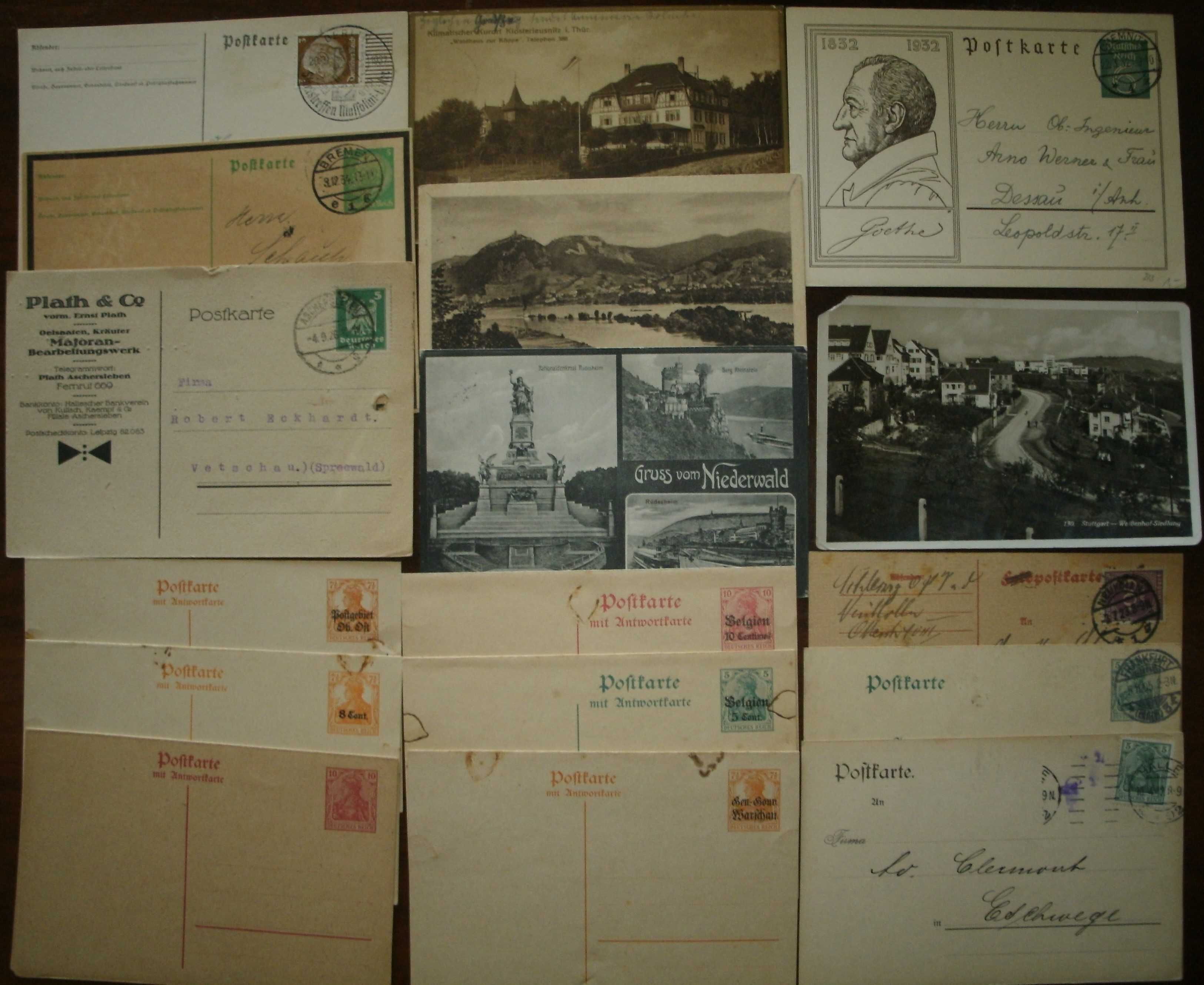 2-й и 3-й рейхи, Бельгия, Латинская Америка, Тунис. ПК и конверты.