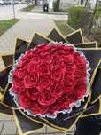 Buchete de trandafiri artificiali Flori satin rosu roz cu sclipici