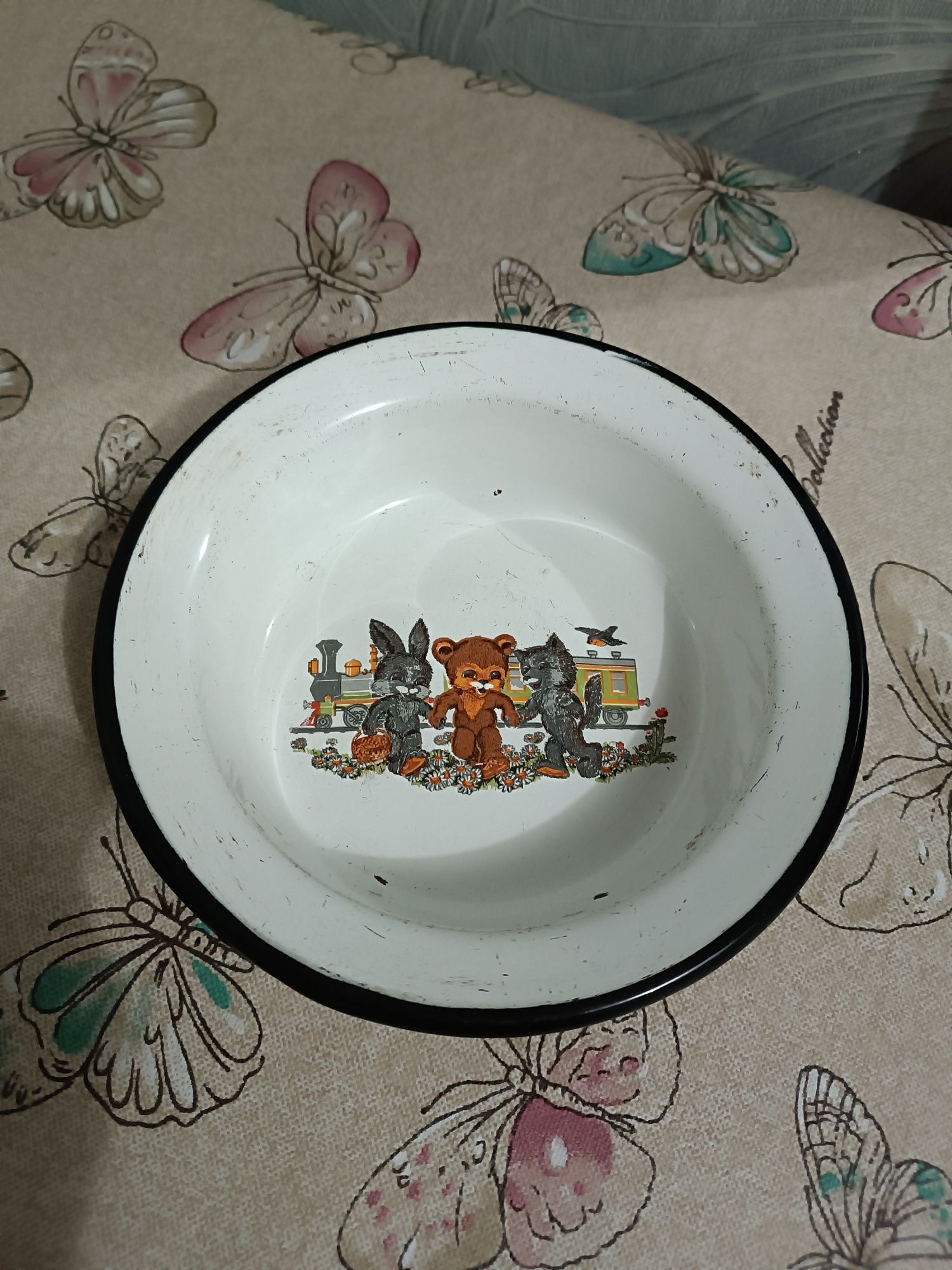 Чашка миска эмаль советская старинная