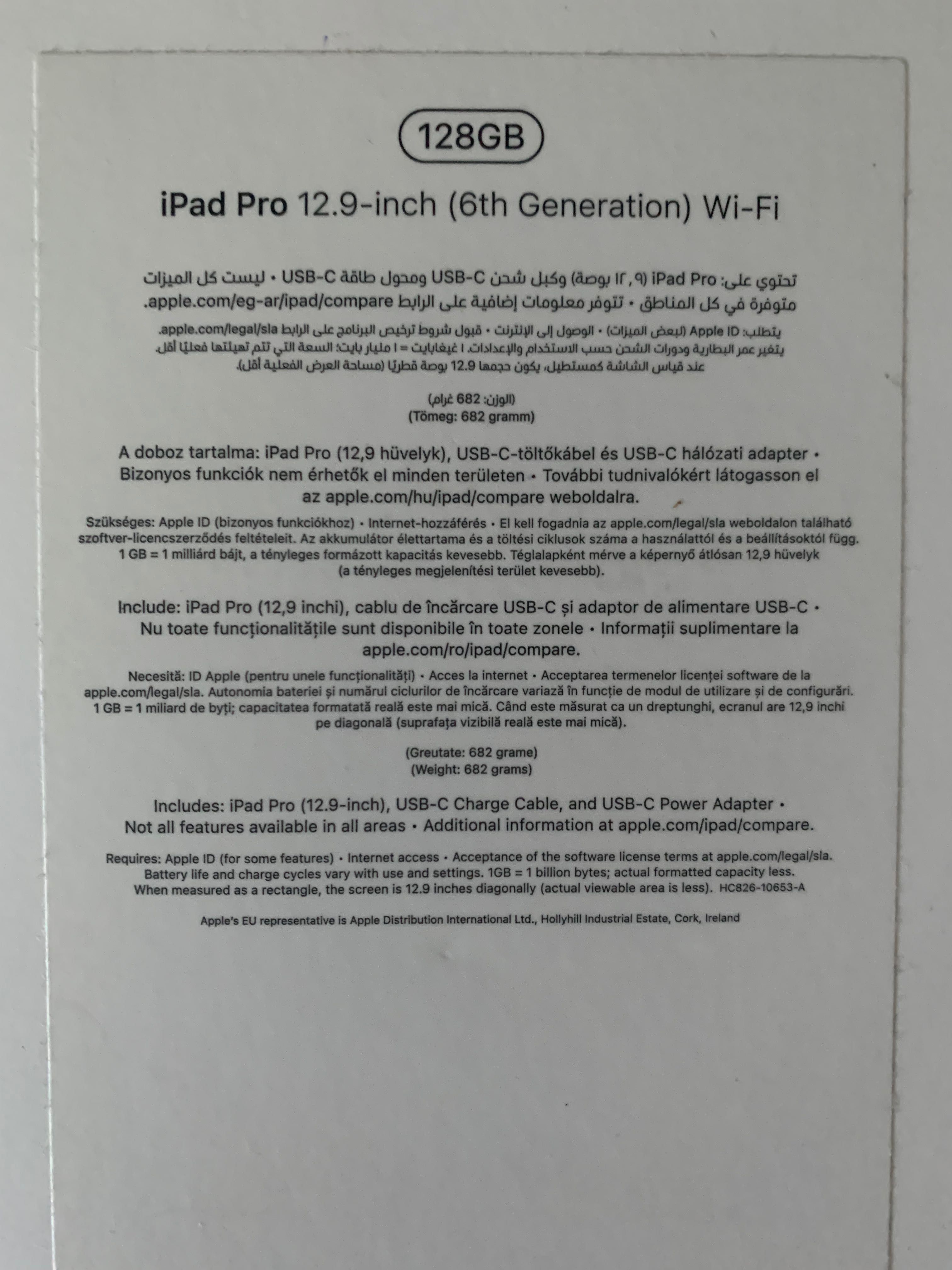 iPad pro 12.9 inch 6th generation, wifi+pen, nou