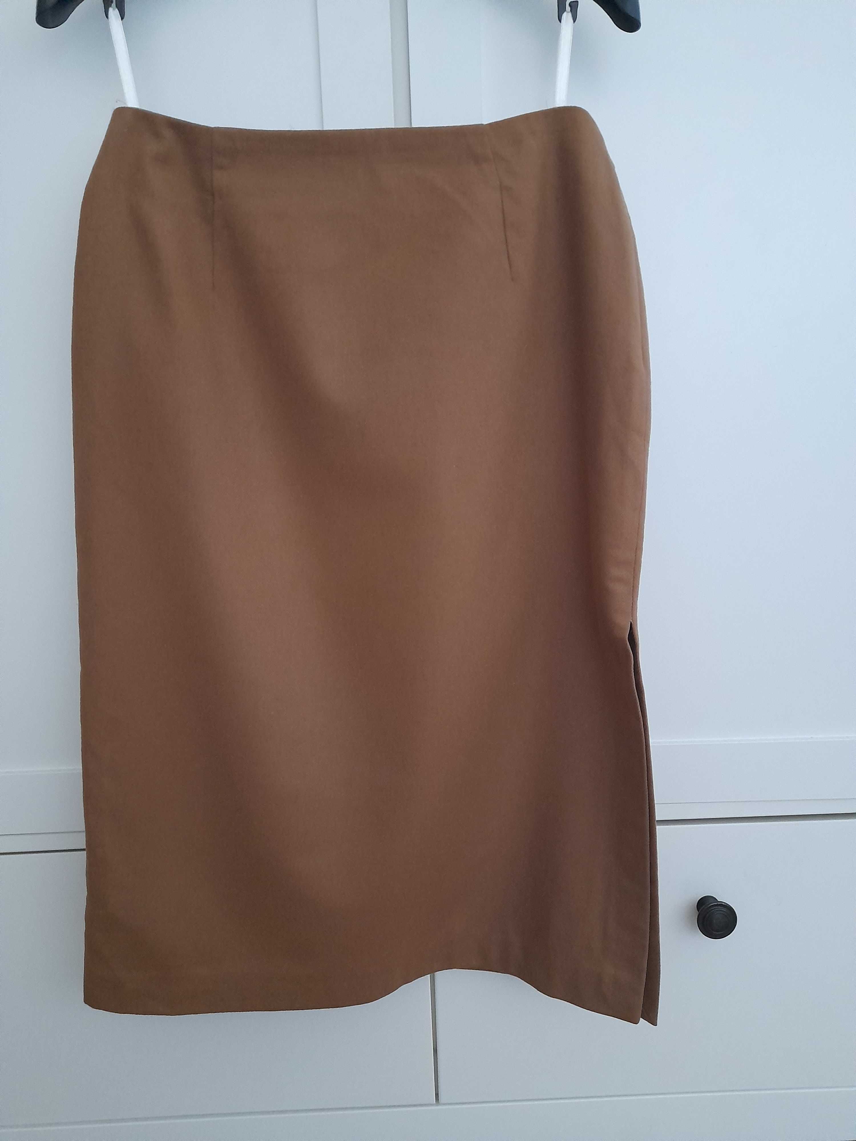 Fusta midi bej, lana/casmir,  xs-s, 70 lei