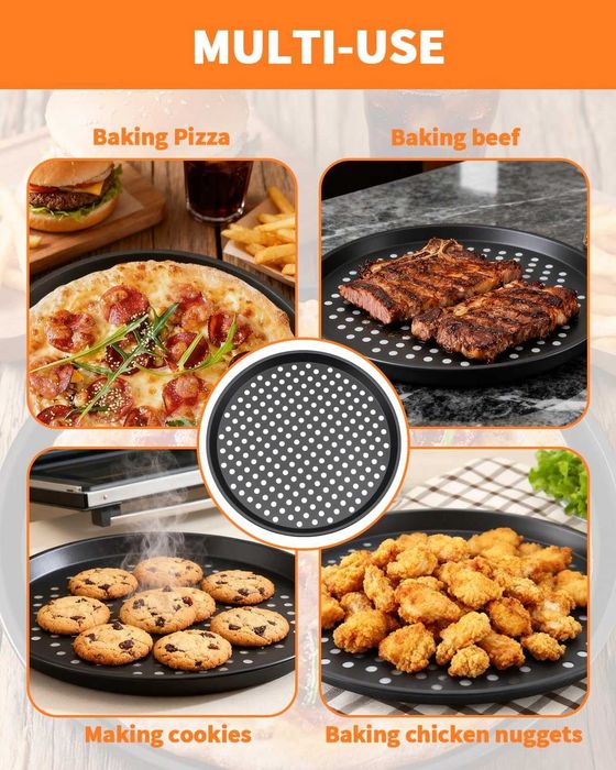 Тави за пица перфорирани кръгла тава за пици, различни размери ПРОМО!!