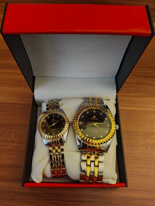 Set ceasuri Geneva damă + bărbat – elegant, cutie originală