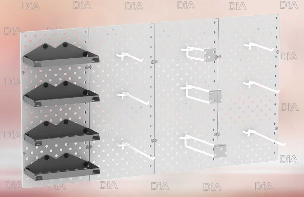 Панель перфорированная, настенная, для магазина и склада aspp