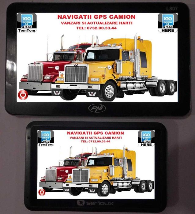 GPS camion cu hărți TIR Europa+Africa 2025 – 5, 7 si 9 inch 4 programe