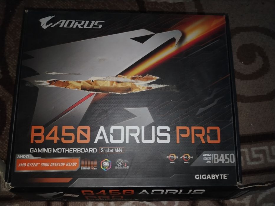 Материнская плата GIGABYTE B450 AORUS PRO