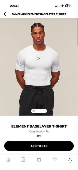 Gymshark Тениска Бяла