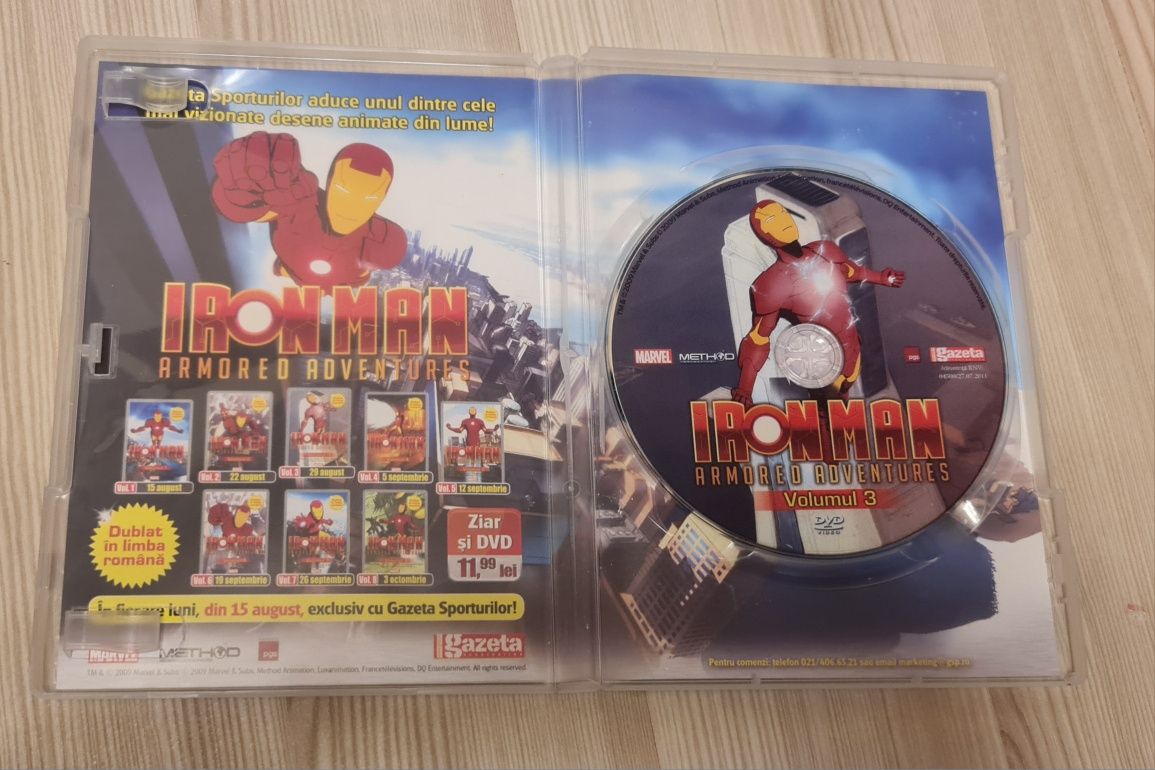 Iron Man,Armored Adventures,4 DVD-uri,În stare foarte bună.